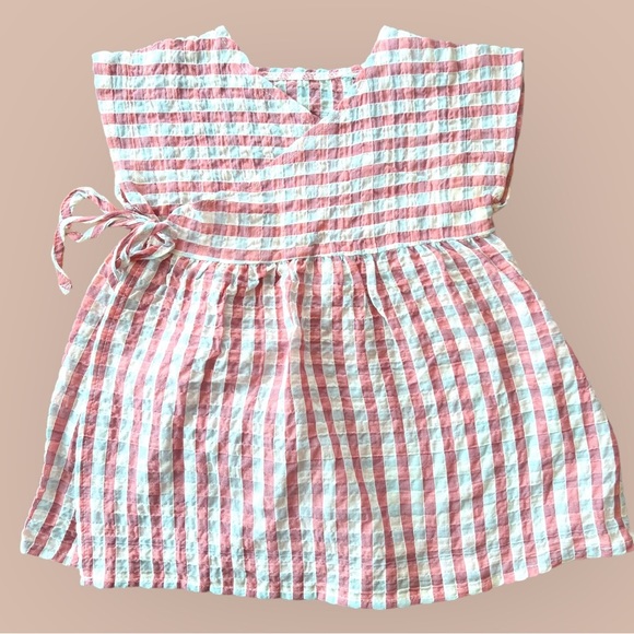 Newborn Cotton Gingham Wrap Dress - Picture 1 of 2